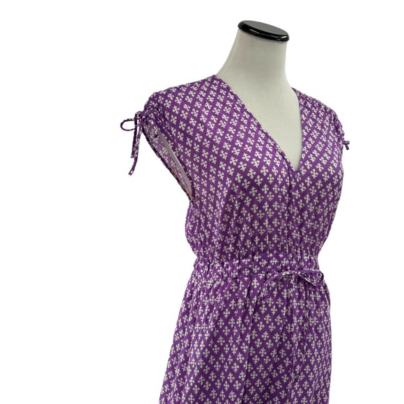 Xirena Purple Clover Cecily Printed Cotton Tiered Midi Maxi Dress XS - Picture 6 of 12